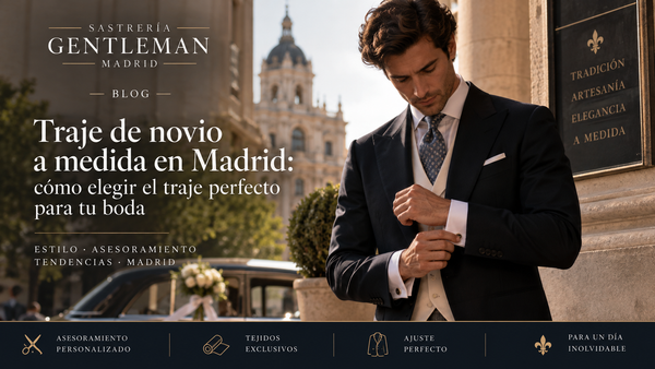 Traje de novio a medida para boda en Madrid - Sastrería Gentleman